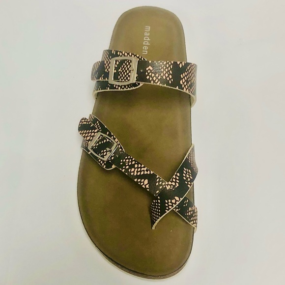 Madden Girl Brycee Sandal in Tan Multi Snake Print - Picture 4 of 6